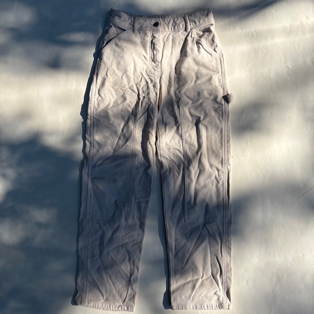 Wilfred Free Aritzia Ganna Carpenter Pant Light Birch Beige Utility Size 2